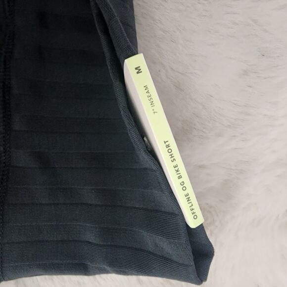 NEW Aerie Offline Black Ribbed High Waisted Go Bike Shorts - Picture 8 of 10